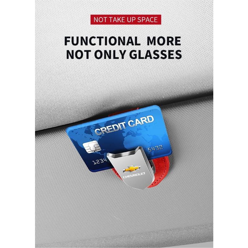 Auto Sun Visor Glasses Box Sunglasses Clip Card Ticket Holder Stand For Chevrolet Cruz Mai Rui Bao Cobalt Impala Onix Pioneer Explorer Bolt EUV Tahoe