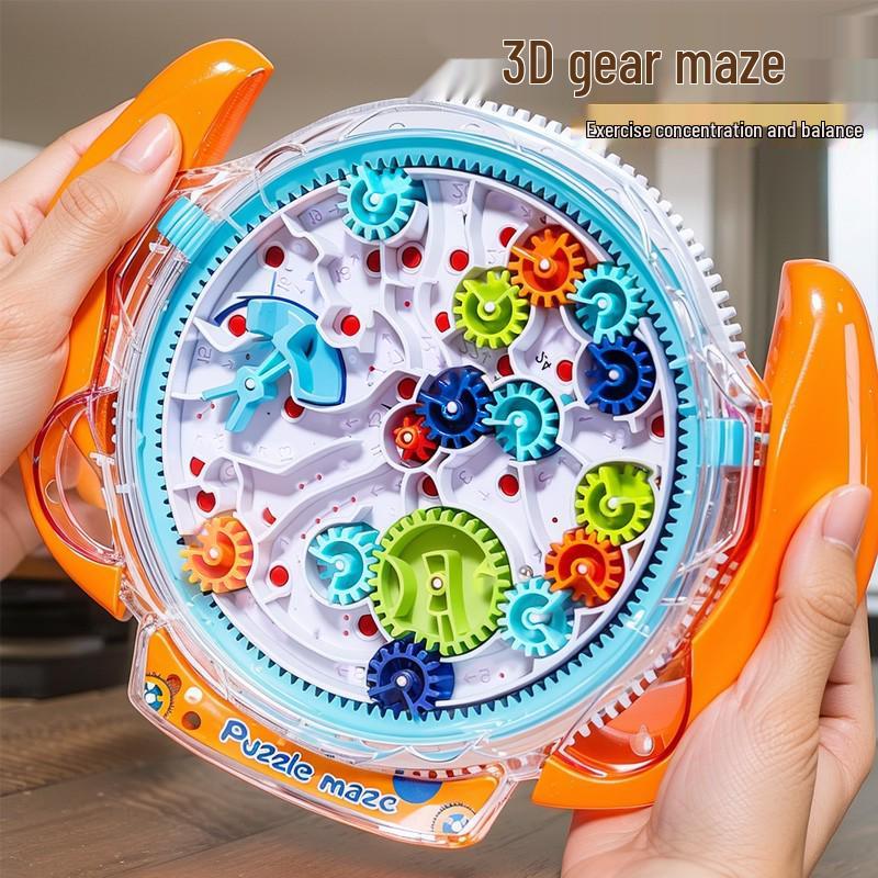 3D Gear Maze Marble Run Challenge Game – Concentration Training Toy for Kids