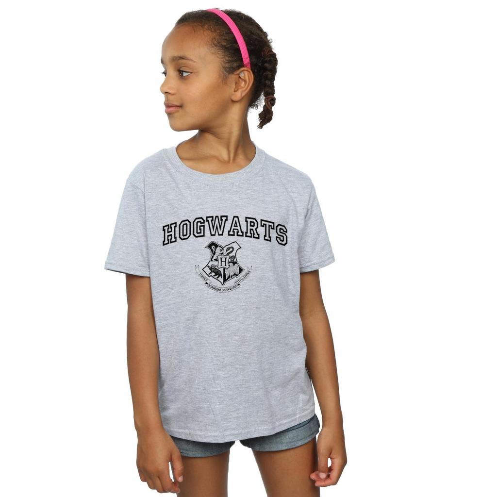 Harry Potter Girls Hogwarts Crest Cotton T-Shirt