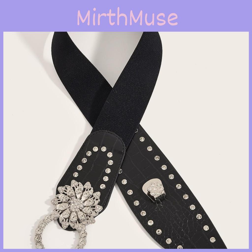 Retro Waist Metal Belt With Floral Water Digger Decor For Women Outerwear Skirts