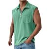 Men's Summer Solid Color Sports Zipper Lapel Vest Men's Sports Casual Vest