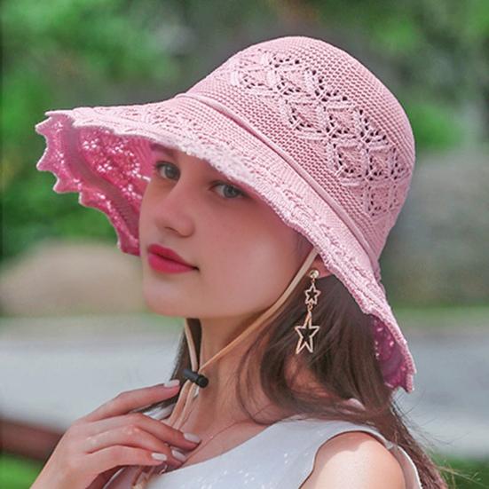 Summer Straw Beach Hat for Women UPF 50 Floppy Wide Brim Sun Protection Hat Foldable Travel Bucket Hat