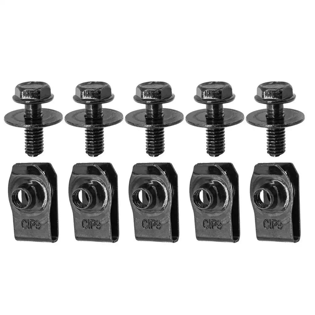 

Болты кузова и зажимы с U-образными гайками M6 Крышка двигателя Поддон Брызговик Бампер Фиксатор подкрылка крыла Крепеж Винты-заклепки