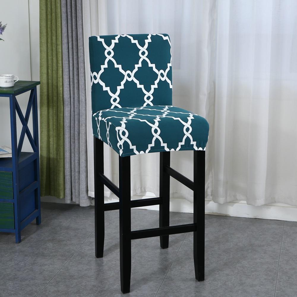 Elastic Bar Stool Chair Cover Home Dining Room Bar Seat Cover Geometric Style Restaurant Hotel Decor Washable Easy Cover 1pc