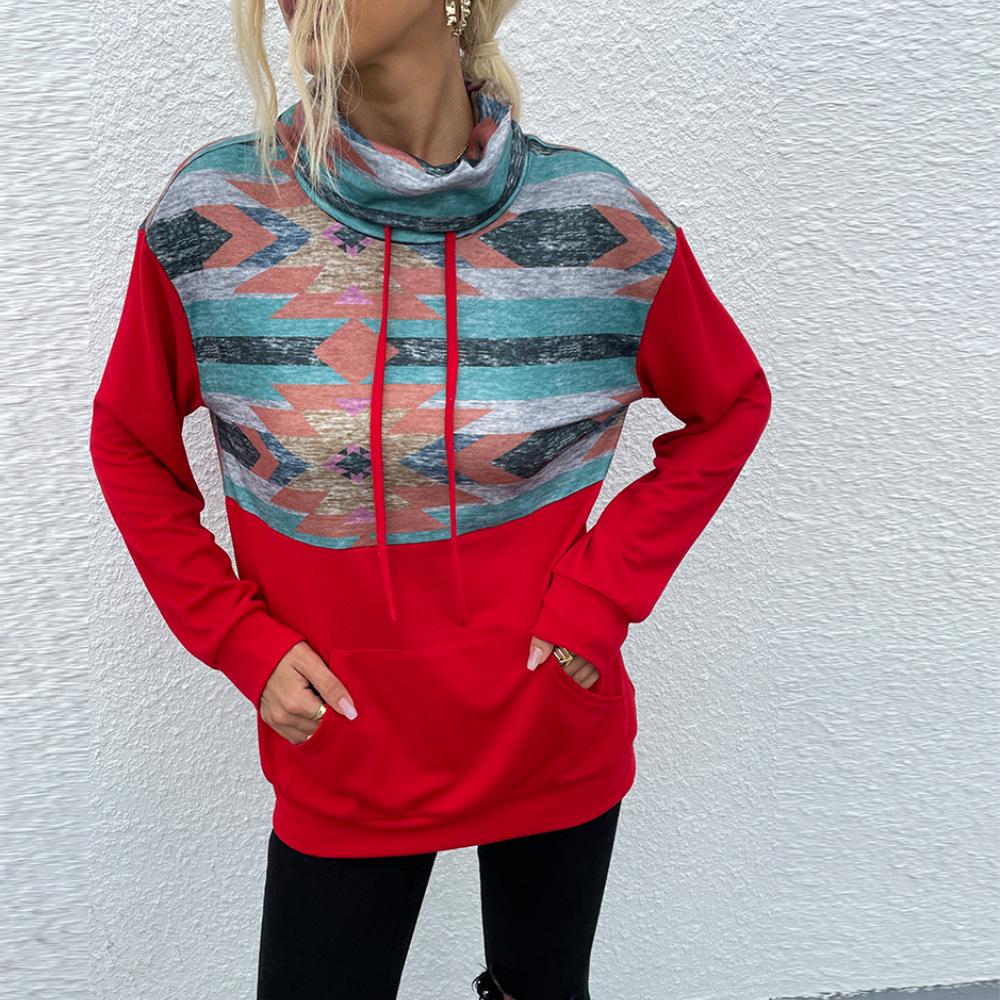 

Женская толстовка Slim Fit с принтом 2025 года — круглая горловина, длинный рукав, весна/осень L красный