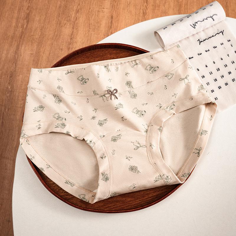 Pure Cotton Floral Print Women's Hipster Panties with Antibacterial Breathable Crotch