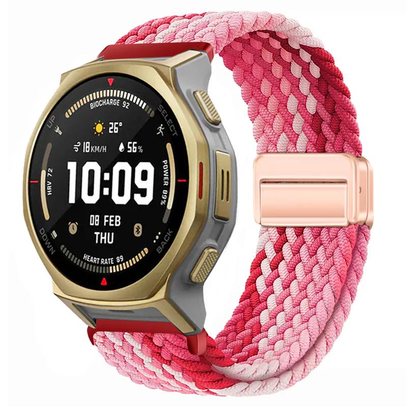 20/22mm Nylonový řemínek pro Amazfit Helio/T-Rex3 Pro 48/44mm Pásek s magnetickou přezkou Amazfit Active 2/2 Square/Balance 2 Náramek