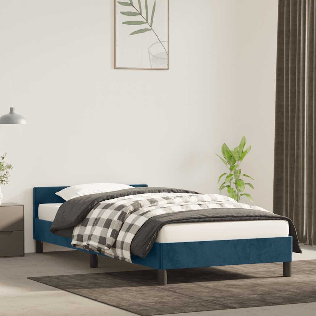 Bed Frame without Mattress Dark Blue 80 x 200 cm Velvet