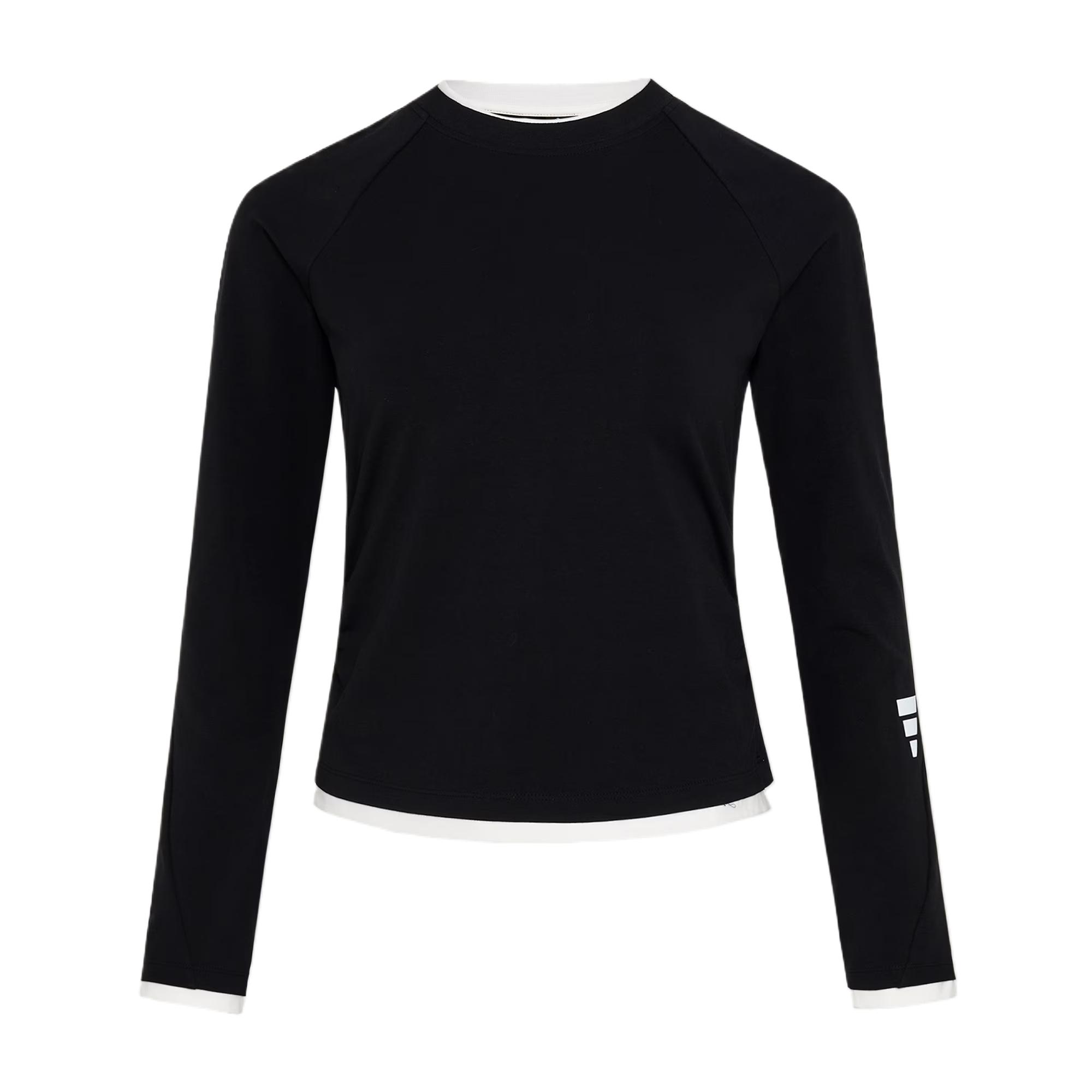 

Adidas FOS Waffle Long Sleeve Top Casual Solid Color Simple Skin-Friendly Regular T-Shirt Women tops KU5428 S