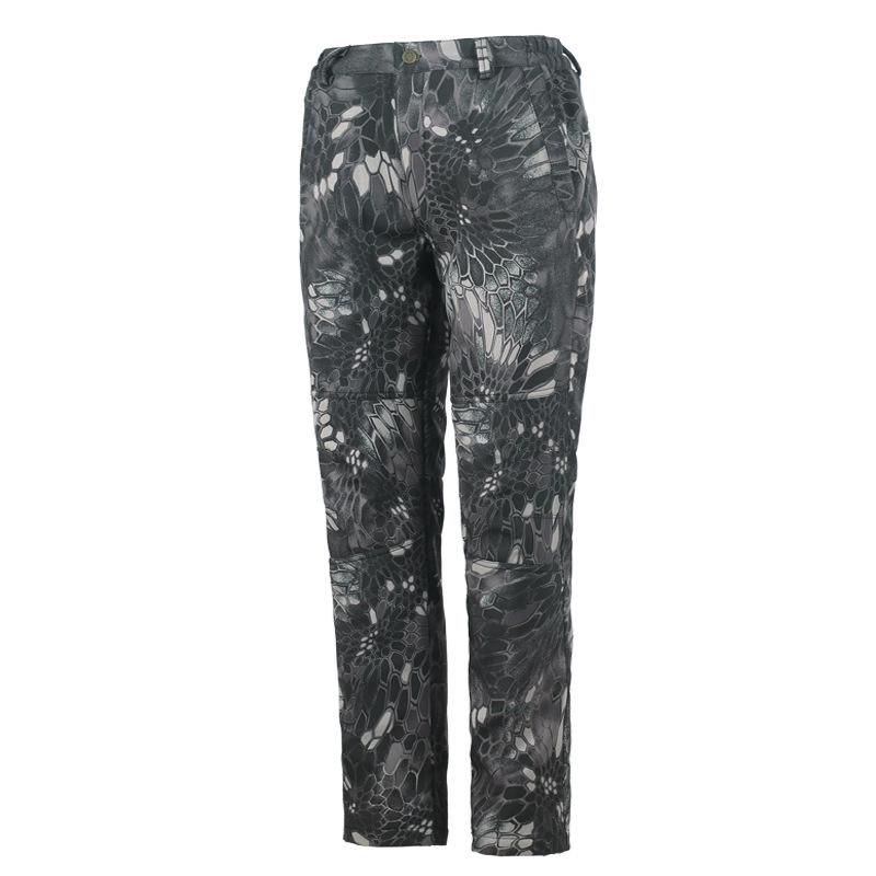 Men's Outdoor Windproof Ski Pants: Winter Fleece-Lined, Cold-Proof, Multi-Pocket Softshell for Mountaineering