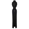 IAMGIA Spiderweb Bow Black Hollow-Out Sexy Slit Dress