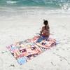 Band F-Fuwamoco-S Towel Soft Lightweight Anti-Sand Large Beach Towel Quick-Drying Bath Sports Family
