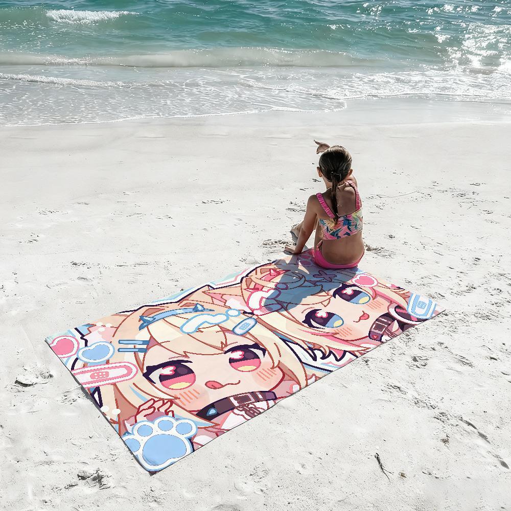 Band F-Fuwamoco-S Towel Soft Lightweight Anti-Sand Large Beach Towel Quick-Drying Bath Sports Family