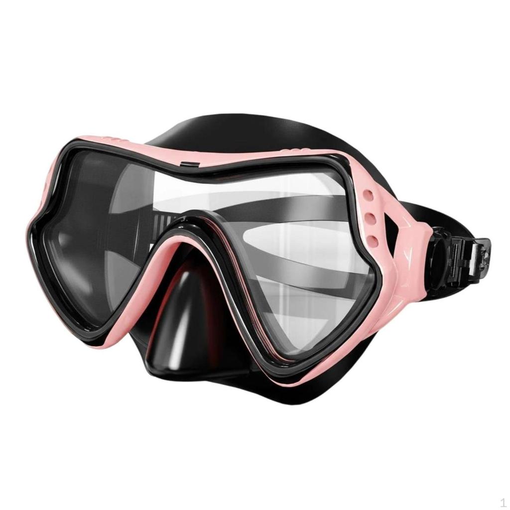 Anti Fog Swim Visor Wide Vision Nose Cover Snorkel Mask Clear Lens Full View Goggles for