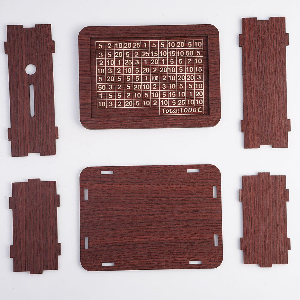 1000/2000/3000/5000/10000 Euro Money Box Wooden Piggy Bank with Natural Wooden Money Box with Saving Goal and Numbers Boxes