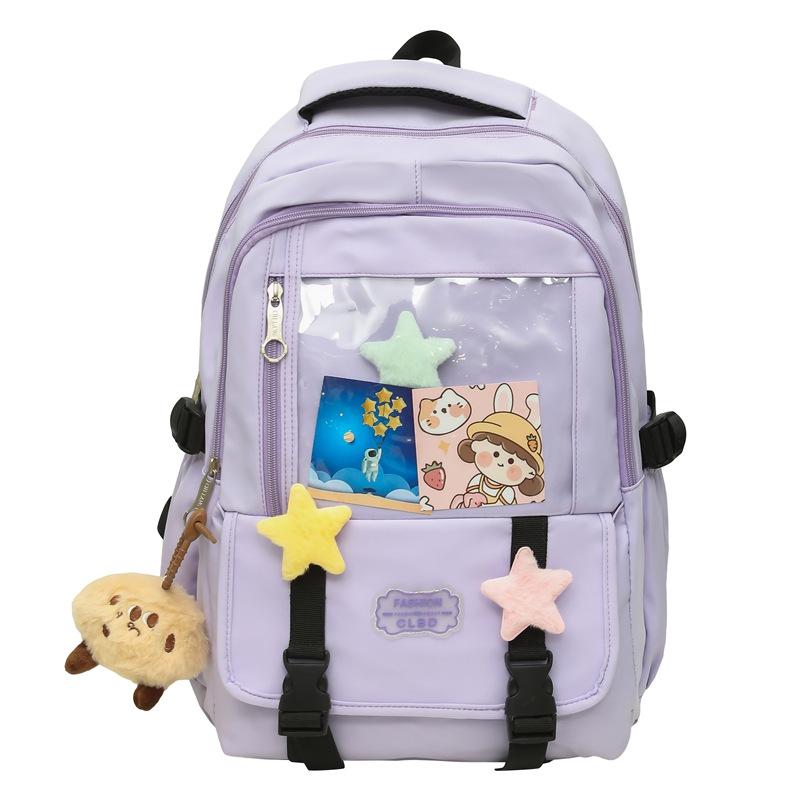 New small fresh backpack nylon large capacity junior high school student schoolbag high value casual backpack