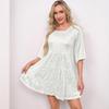 New Style Trendy Solid Loose Waist Short Sleeve Mini Dress Party Evening Sequined Gown
