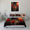 Cardinal Birds with Romantic Text Print Set Bedding Set (1 Duvet Cover, 2 Pillowcases, Duvet Not Included)