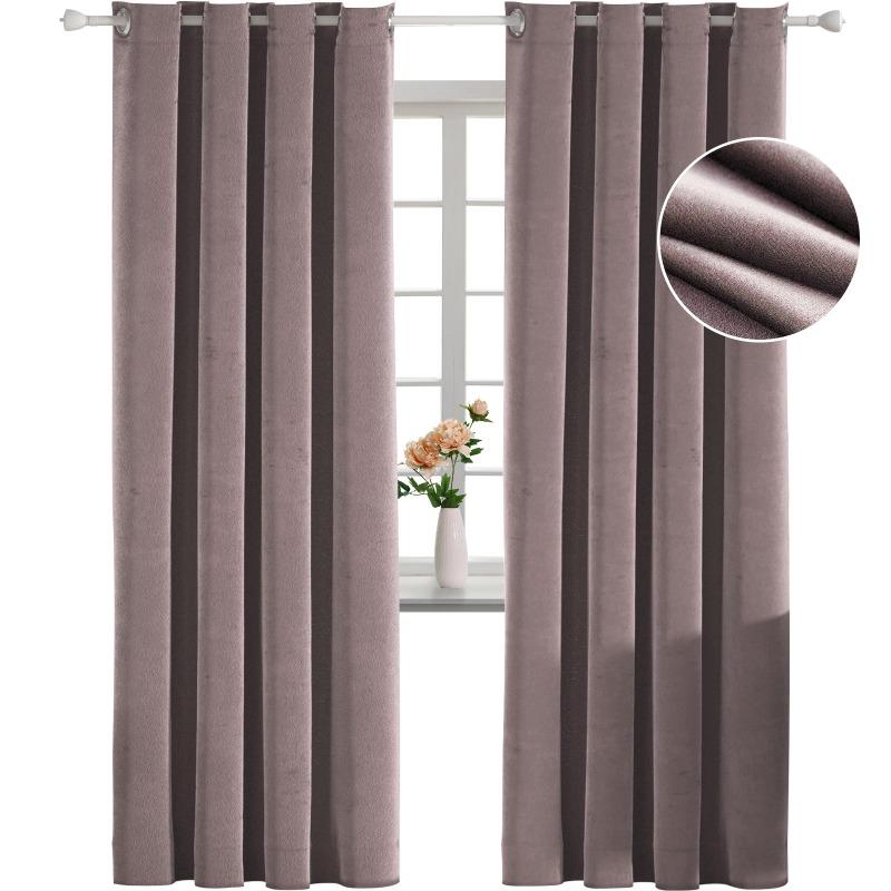1Panel Thicken Velvet Curtains Blackout Solid Color Curtains for Living Room Bedroom Dining Nature Vertically Custom Size
