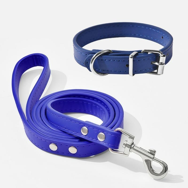 Pet Collar Large Dog Chain Waterproof and Wear-resistant Dog Cat Collar PU Leather Medium and Small Dog Bell Collar