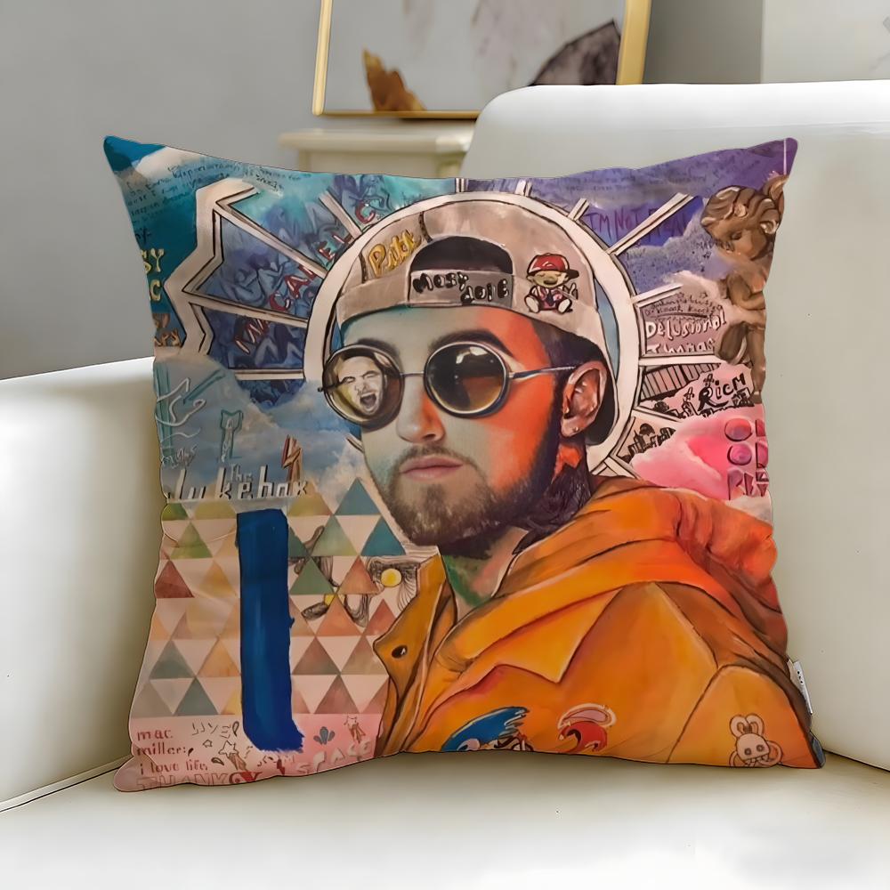 popular singer Mac Miller Cushion Cover Soft & Easy-Wash Pillow Case – Versatile for Couch, Bed, Travel and Office