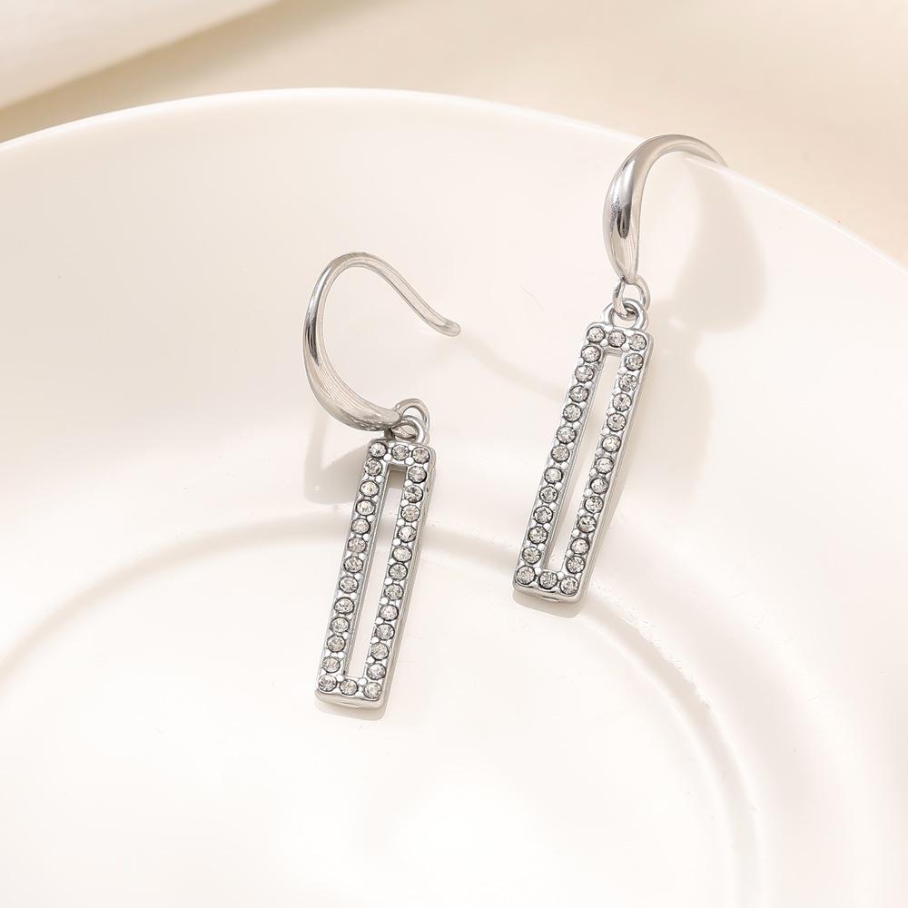 Женские модные прямоугольные серьги-подвески из титановой стали