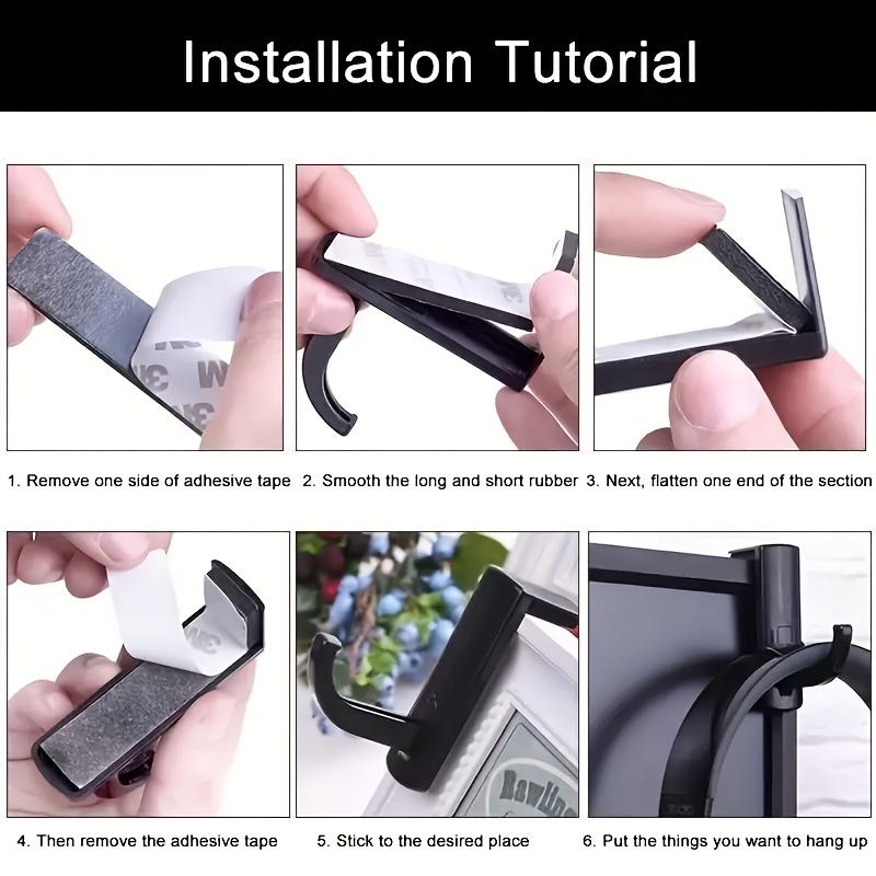 1pc Traditional Plastic Earphone Hook, Self-Adhesive, Wall Mount, Easy Install, for Home and Office Computer Storage, Utility Hooks