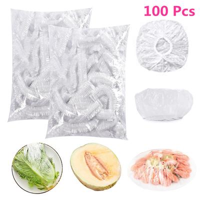 100Pcs Disposable Food Cover Wrap Elastic Fruit Food Bags Storage Kitchen Organizer Fresh Bag Dish Stretch Lids