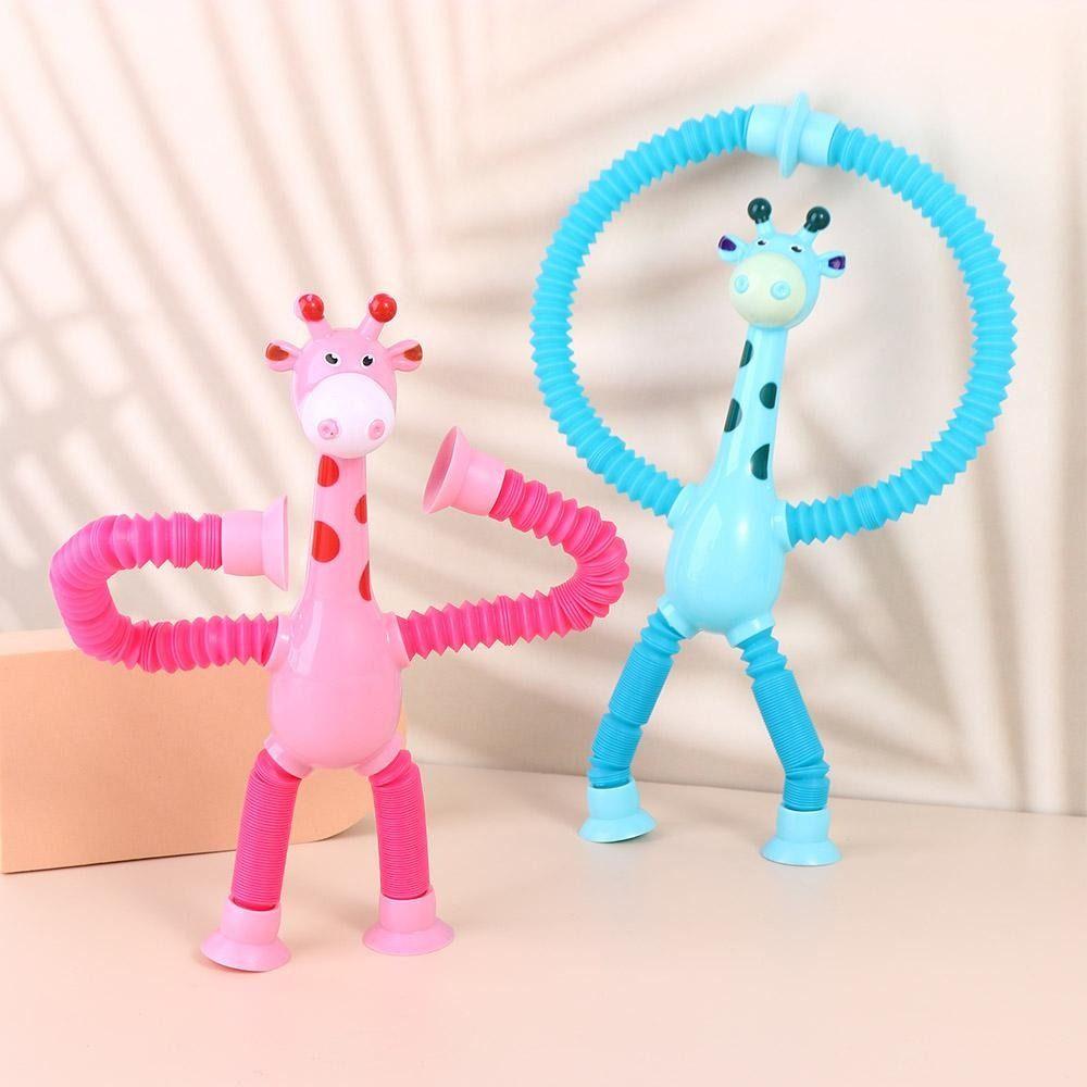 Suction Cup Light-Up Giraffe Toy Telescopic Educational Deformation Animal Educational Play