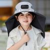 USB Charging Wide Brim Sun Cap Waterproof Sunshade Fan Cap Children's Solar Fan Hat  Hiking