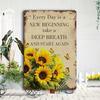 Bedroom Dormitory Wall Decoration Wrought Iron Hanging Painting Retro Sunflower Inspirational English Quotes Decorative Hanging Signboard