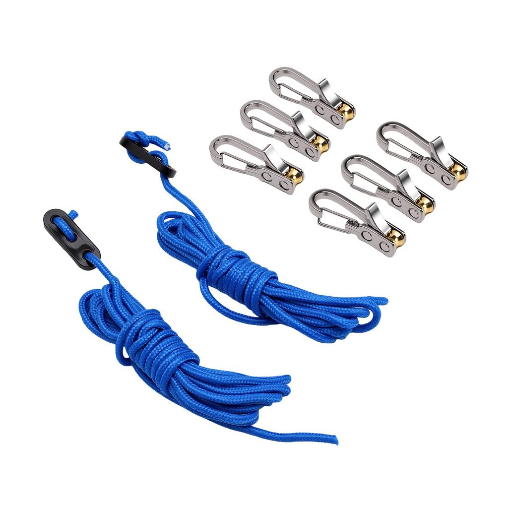 Rope with Roller Tensioner 1 Ton Capacity Paracord Tie Down Cinch Heavy Duty Stainless Steel Nylon for Camping Boating