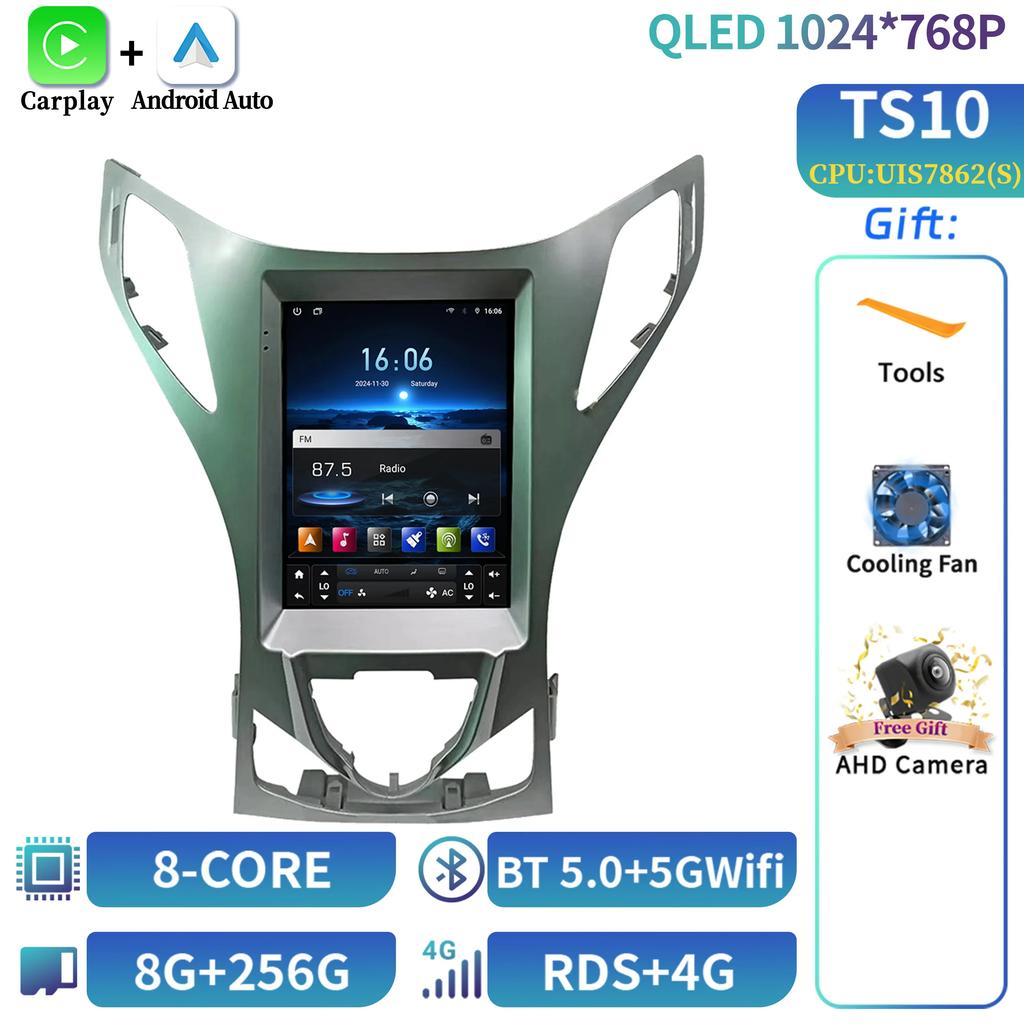 9.7" Android 14 For Hyundai Azera 2011-2012 Car Radio Multimedia Central  Navigation 4G GPS Carplay Android Auto Carplay Screen