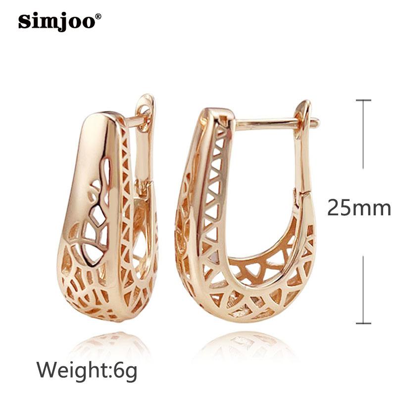 SIMJOO European Simple Fashion Hollow-out Engraved Earrings Cross-border Party Earrings