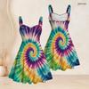 Women Plus Size Off Shoulder Sleeveless Strappy Dress Black Galaxy Printed Fitted Waist Flared Hem