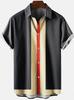 Camicia da uomo a maniche corte a righe stile hawaiano con stampa 3D, larga, stile street, top alla moda da uomo, casual, semplice, senza tasche
