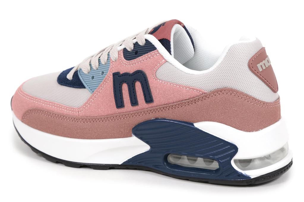 Mozu Air Cushion Sole Pink Size 23cm Women's Lace-Up Sneakers, Navy,