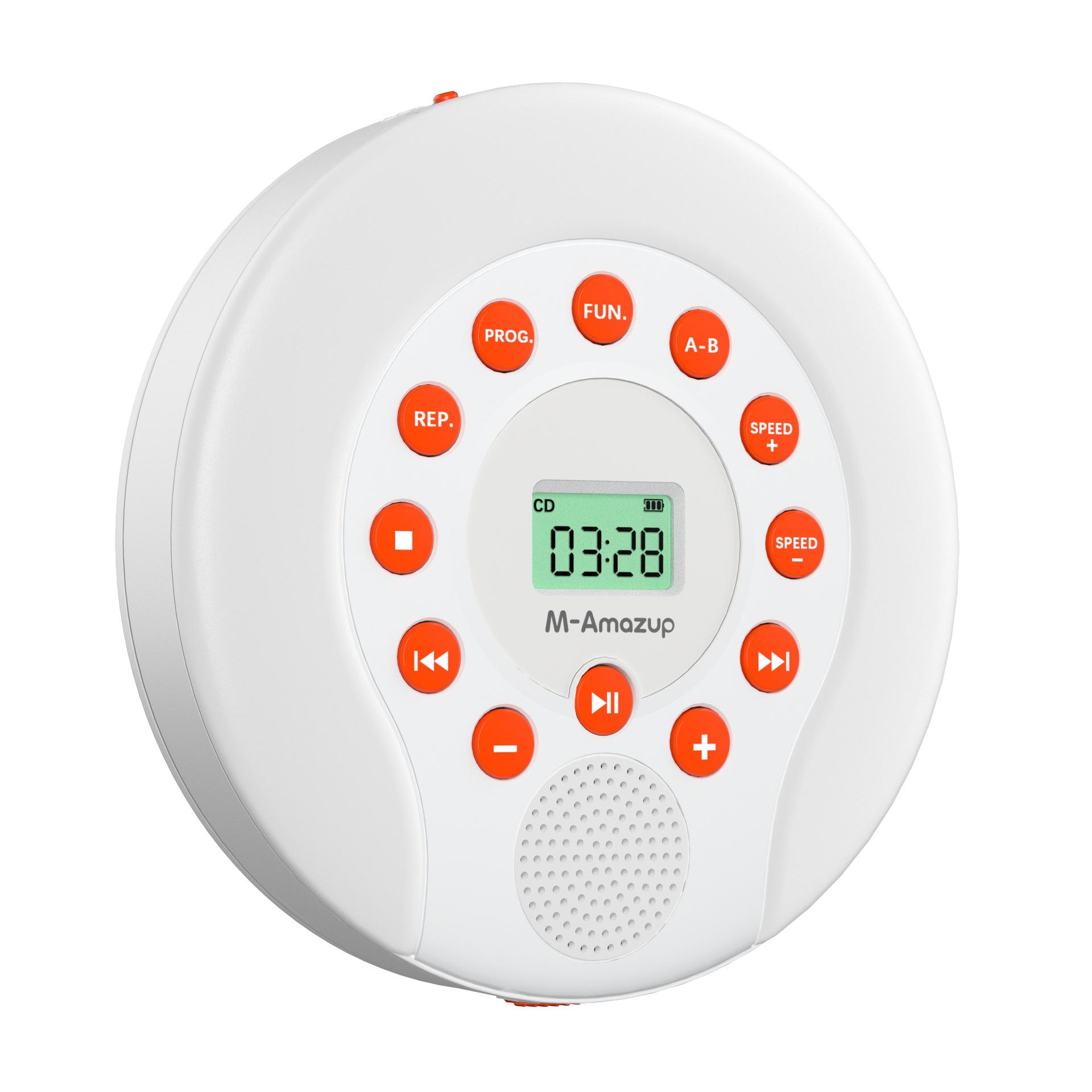 

Compact Mini CD/MP3 Player with USB Drive and Repeater Function. білий