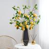 Artificial Lemon Branch Multi Heads Simulated Lemon Decor with Leaves Foam Fruits Wire Stem