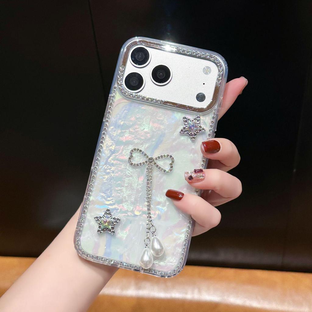 Star Drill Shell Pendant for Apple 17 Pro Max and 16/12/11 Cases - Cute and Simple Design