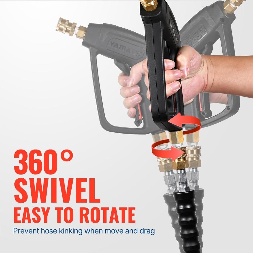 YAMATIC Pressure Washer Gun with Foam Cannon, 4000 PSI Car Washer Foam Blaster with 1/4 Quick Connect, 5 Power Washer Nozzle Tip