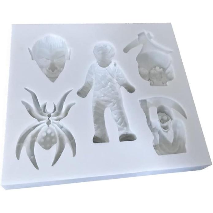 Lanebudd Skull Head & Mummy Spider Chocolate Cake Decoration DIY Molds