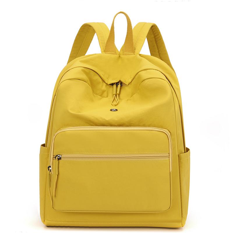 Schoolbag Backpack Literary and Casual Women's Travel Backpack Large Capacity Solid Color Versatile College Student Schoolbag Mommy Bag