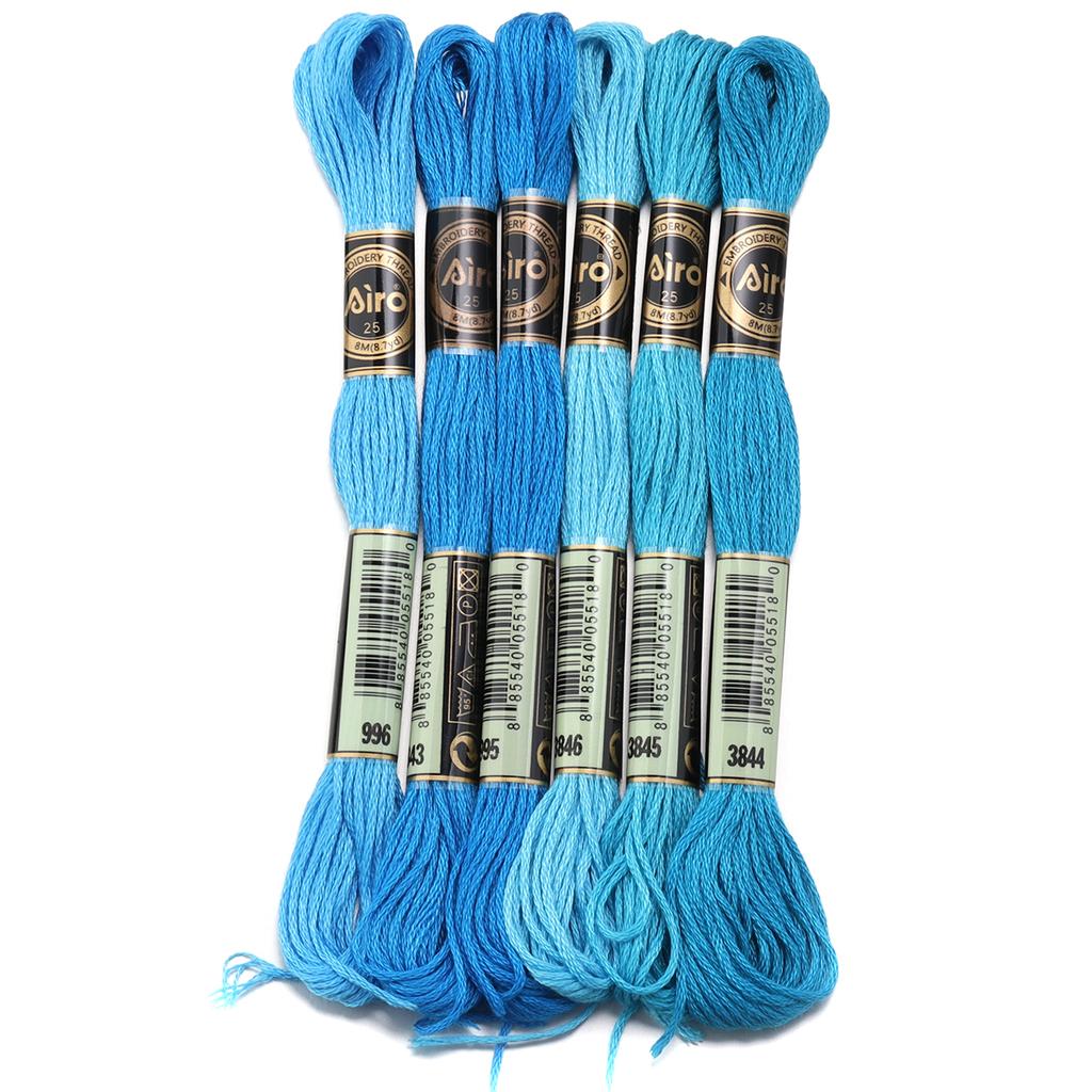 6pcs/lot Colorful Cross Stitch Threads Polyester Embroidery Threads DIY Hand Sewing Knitting Embroidery Supplies Accessories