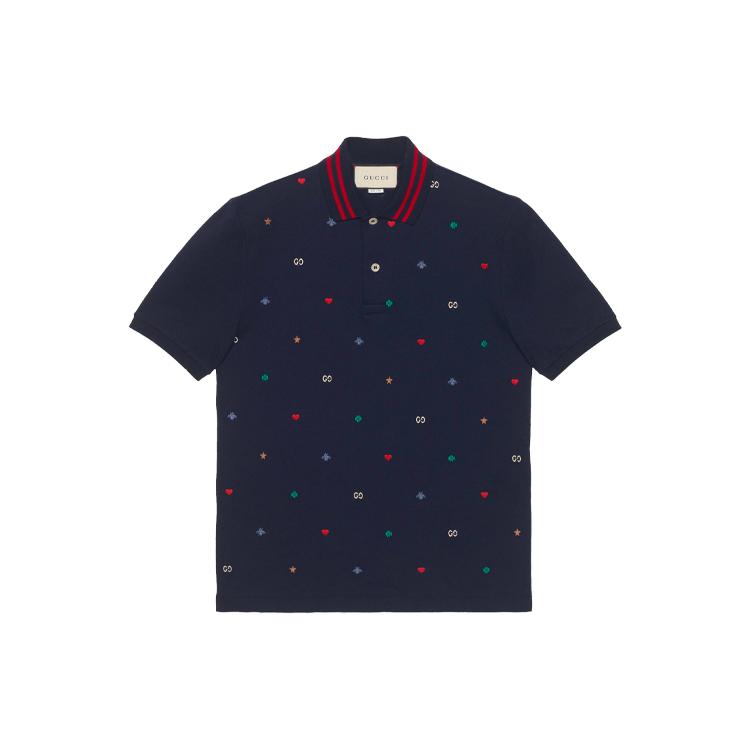 GUCCI Polo Shirt Men's Marine Blue 574085-XJBAA-4437