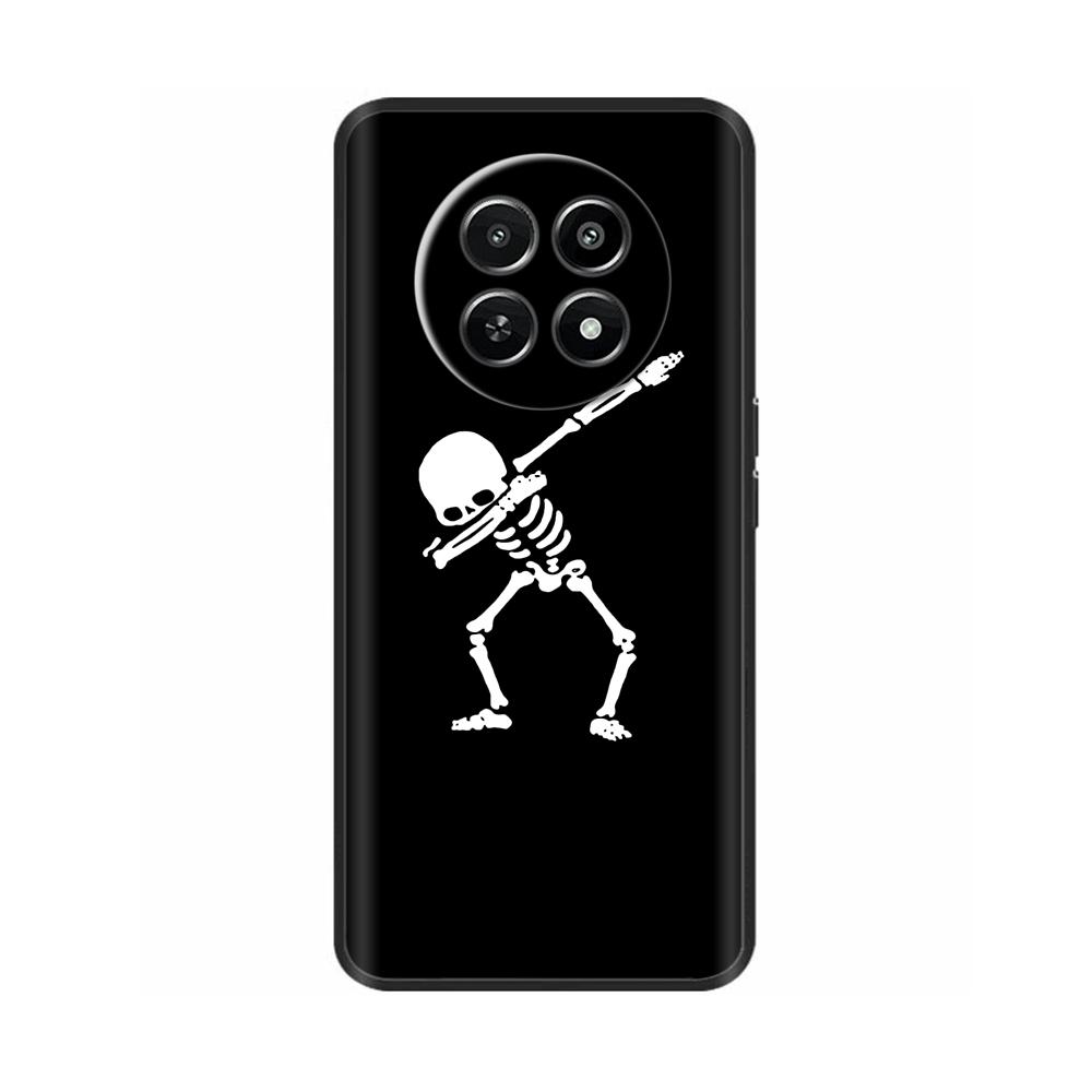 Für Realme 12 5G 12X Handyhülle Cover Blumen Aufdruck Weiches Schwarzes TPU Fundas Für Realme12 12 X Bumper Schale Para Coque Etui Capas