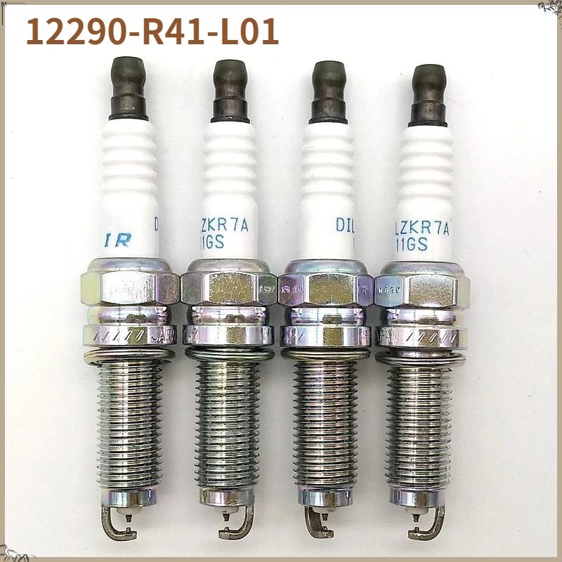 4pcs 12290-R41-L01 Dual Iridium Spark Plugs DILZKR7A11GS fit For For Honda CR-V IV CIVIC IX Car Candle 12290R41L01 12290-R41-L01-4 Pcs