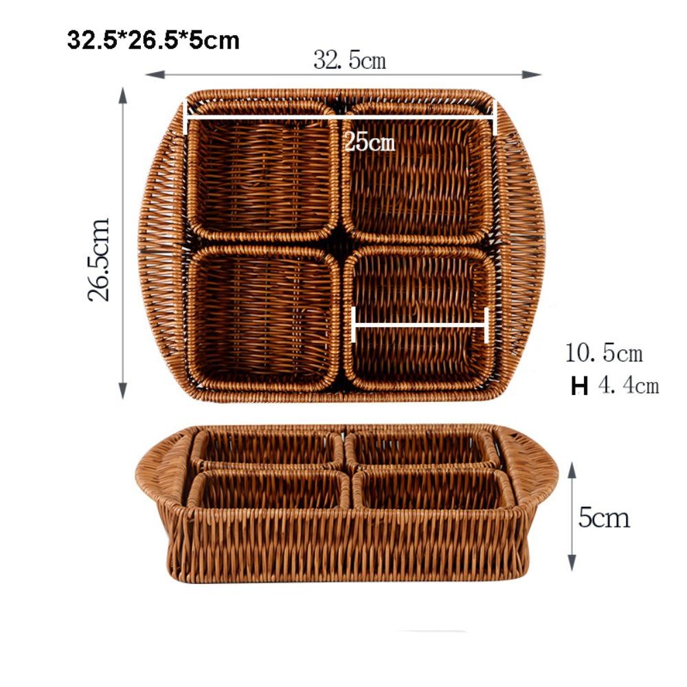 Neuer tragbarer handgewebter Brotaufbewahrungskorb atmungsaktiv 5 Stile Outdoor-Picknickkorb Doppelgriff Hochzeitsschrank