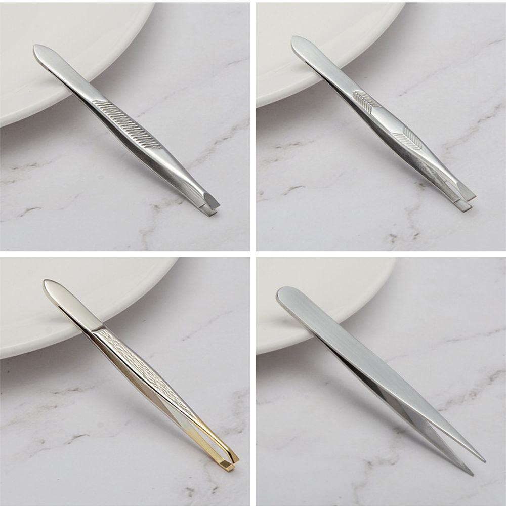 Polished Multipurpose Slant/Tip/Flat Eyebrow Tweezers Plucking Eyebrows Ingrown Hair Removal Beards Tool