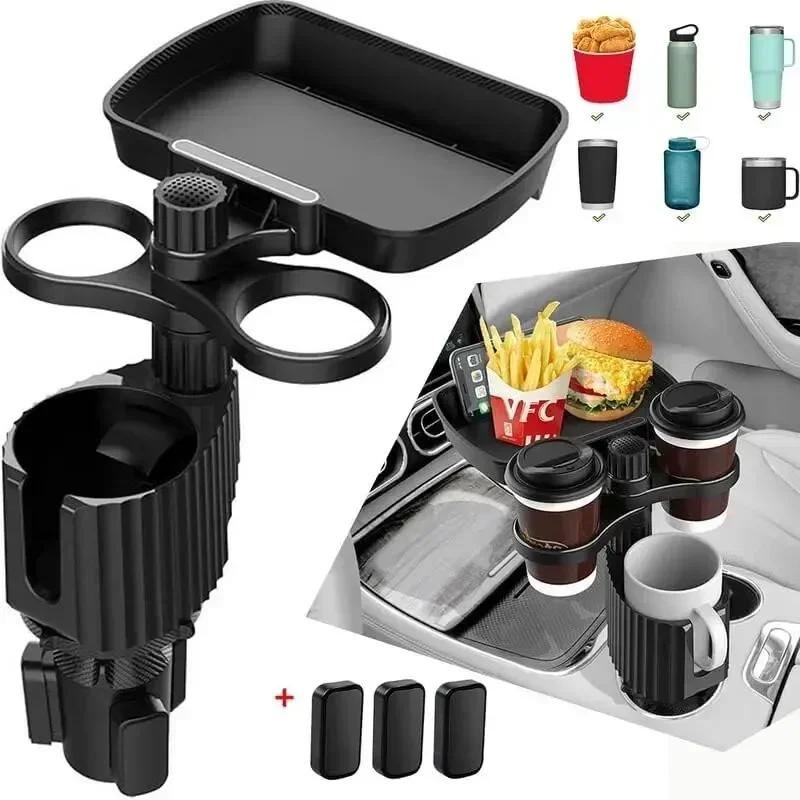 Auto Bekerhouder Dienblad Met Draaibare Basis 360 Graden Verstelbare Auto Bekerhouder Voedsel Dienblad Georganiseerde Drankhouder Voor Auto Accessoires